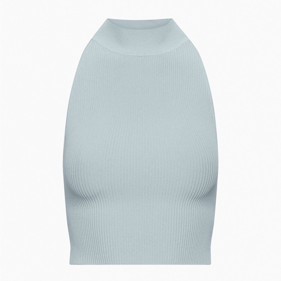 Aritzia Babaton Sculpt Knit Mockneck Halter Top ribbed sz S - Picture 1 of 8